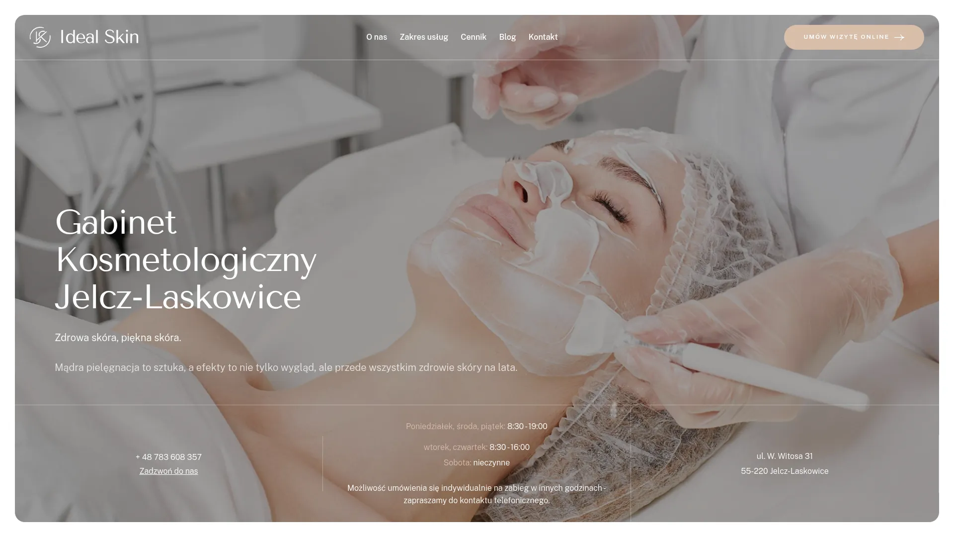 Zrzut ekranu strony SK Kosmetologia Spółka z o. o.