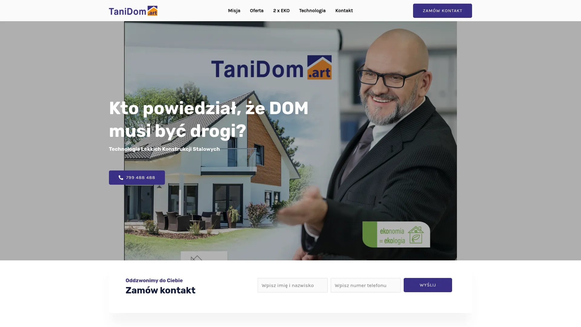 Zrzut ekranu strony TaniDom