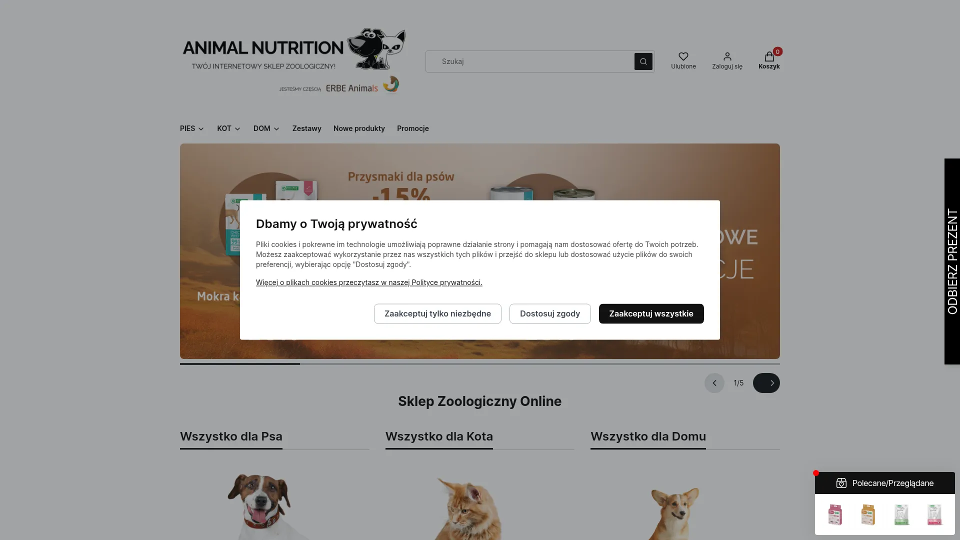 Zrzut ekranu strony ERBE Animals