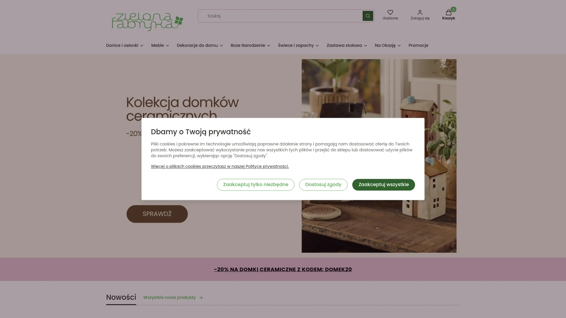 Zrzut ekranu strony Zielona Fabryka Małgorzata Pełczyńska